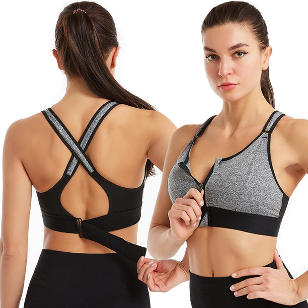 Adjustable Front Zipper Yoga Bra Women's Clothing