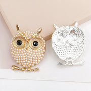 Show Your Love for Owls: The Tiny Pearl Owl Brooch Pearl Owl - Modiniva LLC