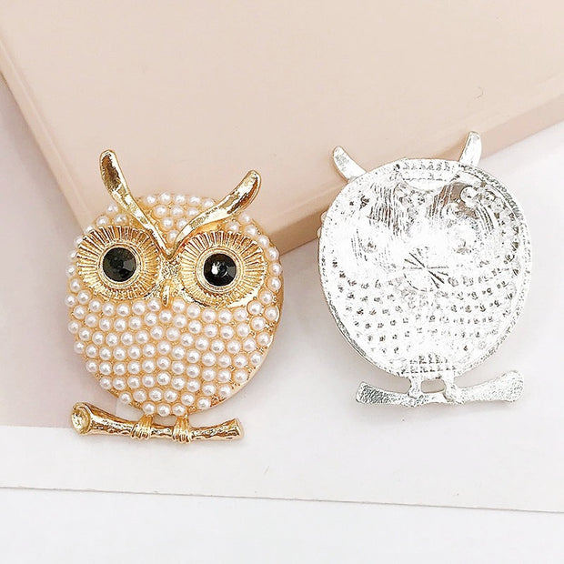 Show Your Love for Owls: The Tiny Pearl Owl Brooch Pearl Owl - Modiniva LLC