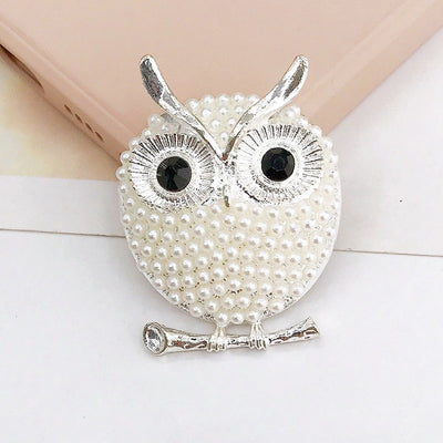 Show Your Love for Owls: The Tiny Pearl Owl Brooch Pearl Owl - Modiniva LLC