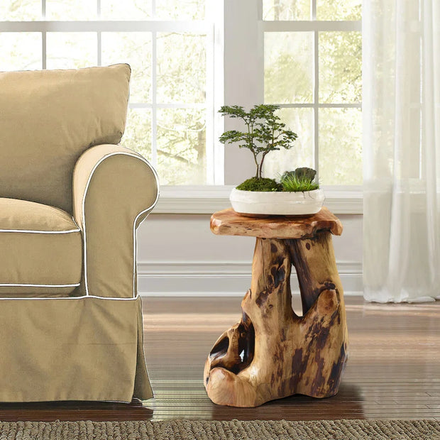 Rustic Elegance: The Gerrity End Table in Solid Wood - Modiniva LLC