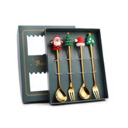 Stainless Steel Christmas Spoon & Fork Set - Modiniva LLC