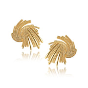 Retro Braided Earrings Gold Jewelry & Watches