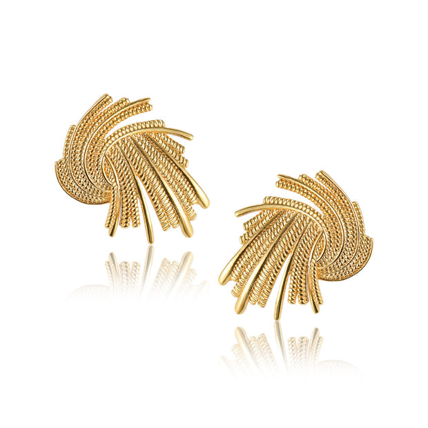 Retro Braided Earrings Gold Jewelry & Watches