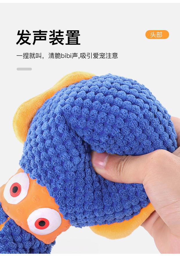 Cross-border popular pet dog plush toy, bite-resistant and sound-making plush octopus toy, dog chewing interactive toy - Modiniva LLC