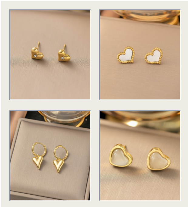 Heartfelt Retro Earrings Studs Elegance with a Modern Twist - Modiniva LLC