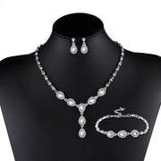 Zircon Earrings and Necklace Jewelry