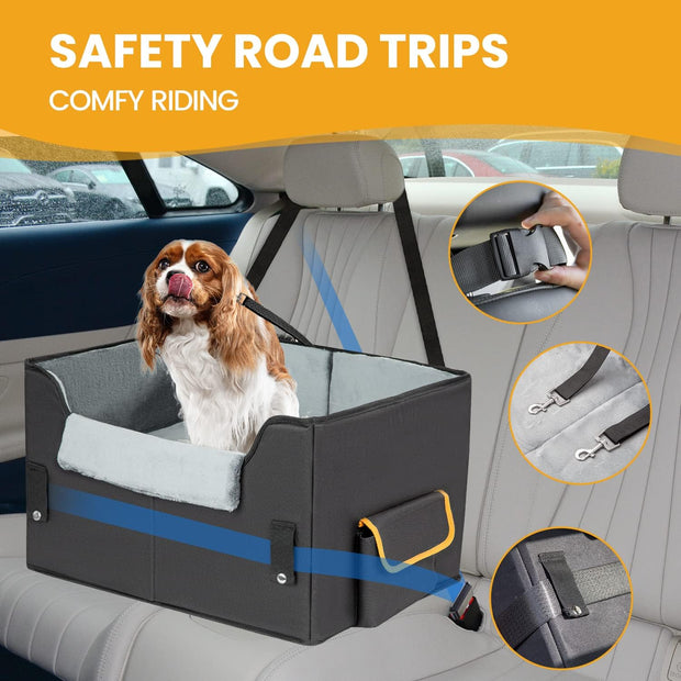 Compact Canine Comfort: Adjustable Car Seat for Small Dogs - Modiniva LLC