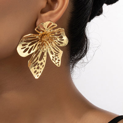 Exaggerated Flower Stud Earrings Jewelry & Watches