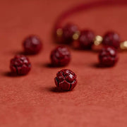 Unisex Natural Cinnabar Charm Bracelet