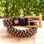 Luxury Women's Braided Cotton Wood Belt - Modiniva LLC