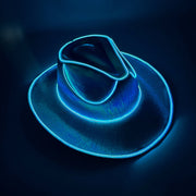 Halloween LED Glow Cowboy Hat Adult wireless version - blue One Size Others