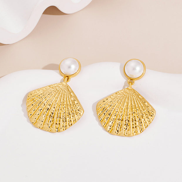 Seashell Echoes: Vintage Copper Earrings - Modiniva LLC