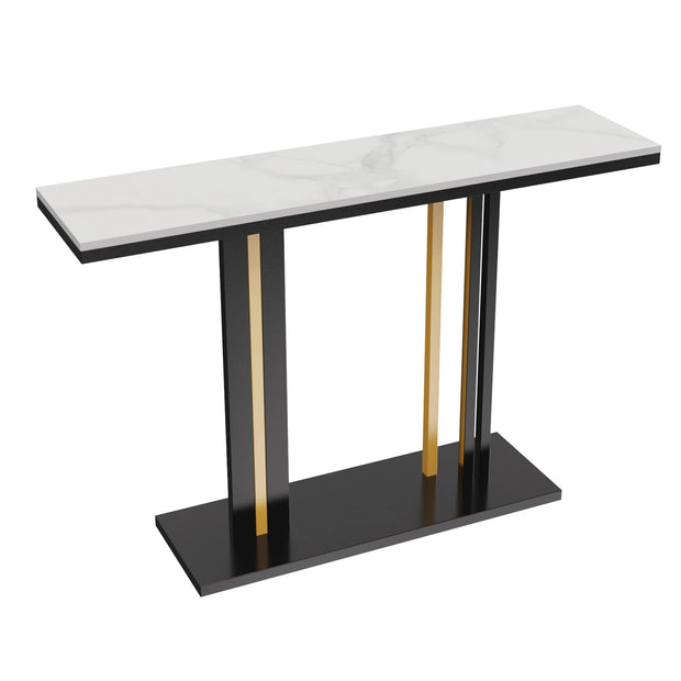 Stone Top Contemporary Console Table Easy Assembly