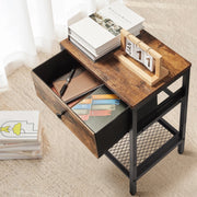 Nightstand with Drawer, End Side Table with Charging Station for Bedroom,2 Pack - Modiniva LLC