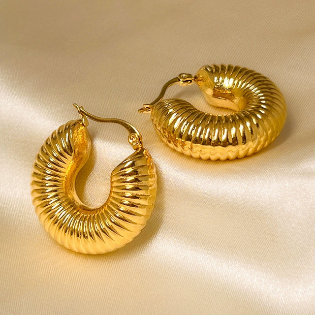 Golden Elegance: Multi-Design Hoop Earrings Gold Large circle thread Jewelry & Watches