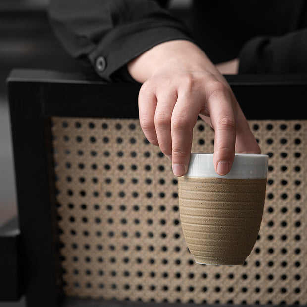 Japanese Stoneware Thread Coffee Cup - Modiniva LLC