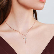 Rose Gold Plated Cross Necklace for Women