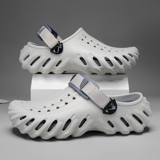 Summer New Men's Casual Platform Slippers Lead white gray Summer Essentials