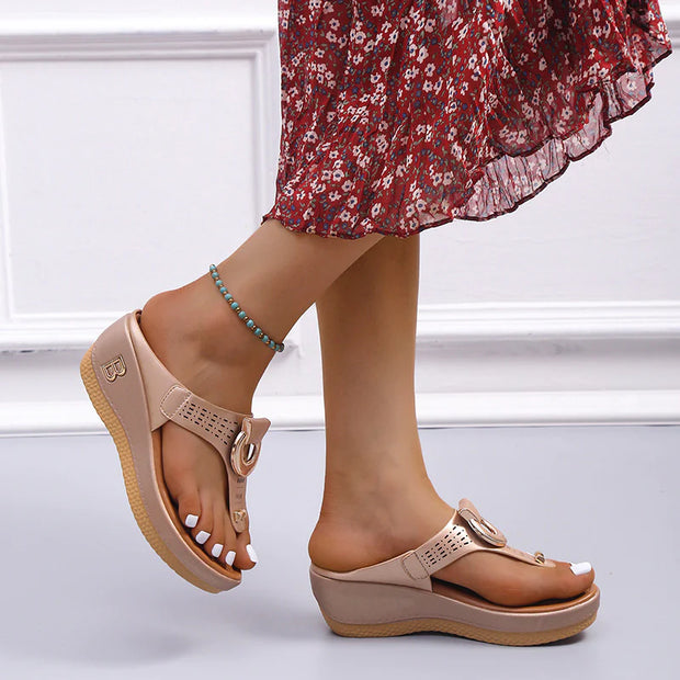 Comfort and Style with Orthopedic Low-Wedge Sandals