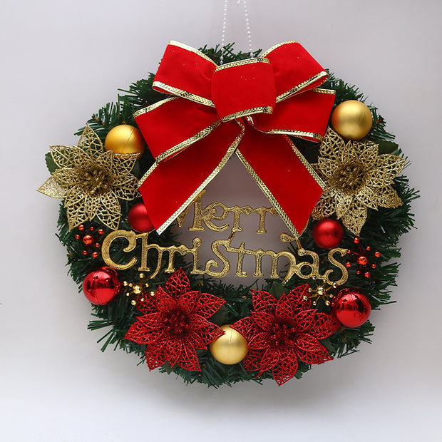 Christmas wreath American 30CM decorative door hanging new pendant rattan wreath 40CM garden layout - Modiniva LLC