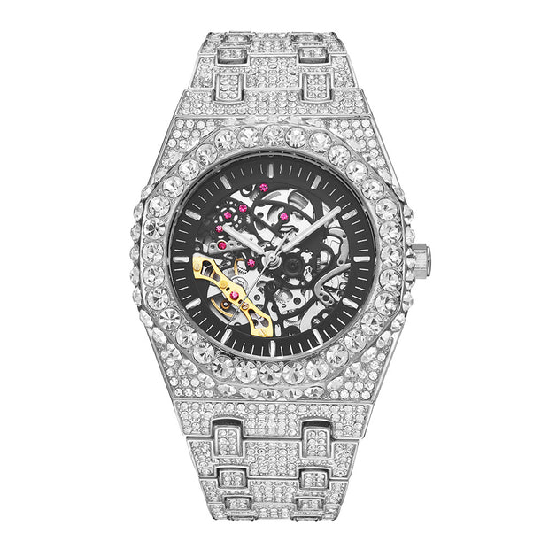 Full Diamond Hip Hop Party Automatic Hollowing Mechanical Watch - Modiniva LLC