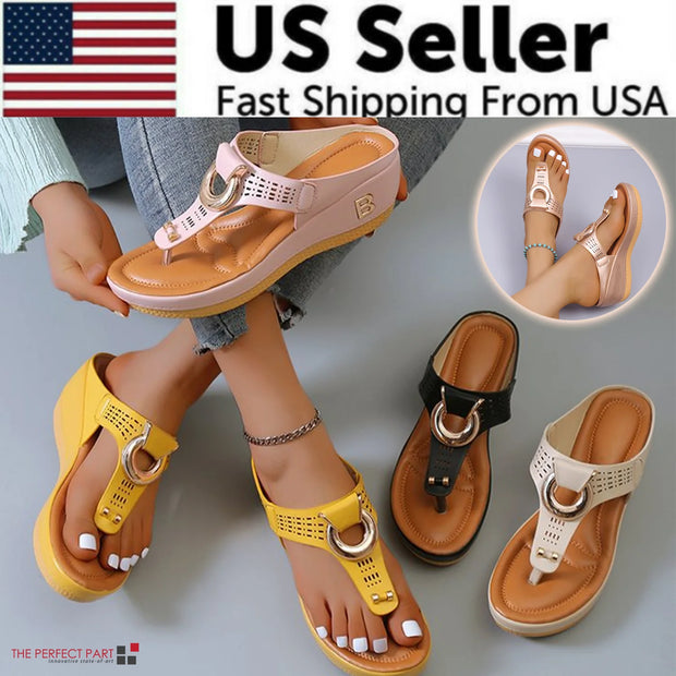 Comfort and Style with Orthopedic Low-Wedge Sandals