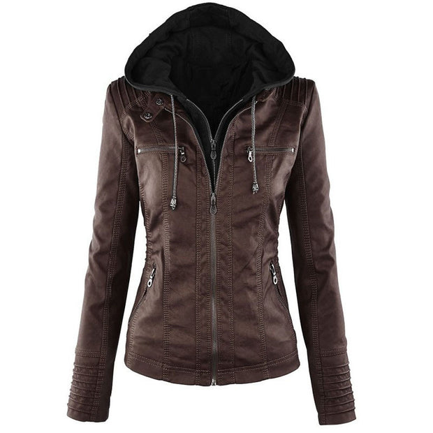 Fashion Detachable Hooded Jacket With Pockets