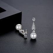 Chic Pearl Earrings with AAA Zircon Stones - Modiniva LLC