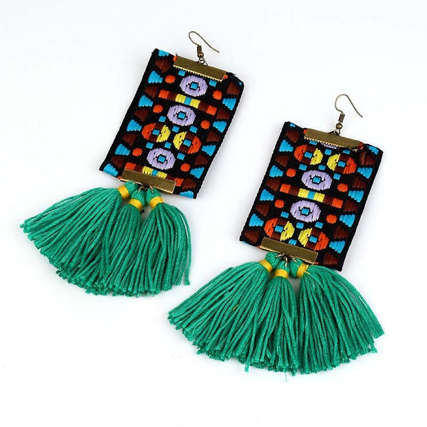 Women's long earrings with tassel earrings