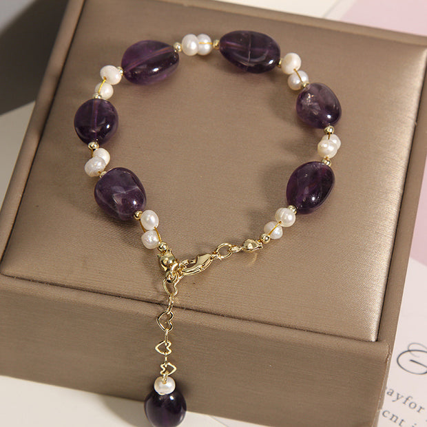 Purple Shaped Crystal Bracelet For Women