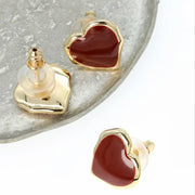 French Love Drop Oil Heart Earrings Jewelry & Watches