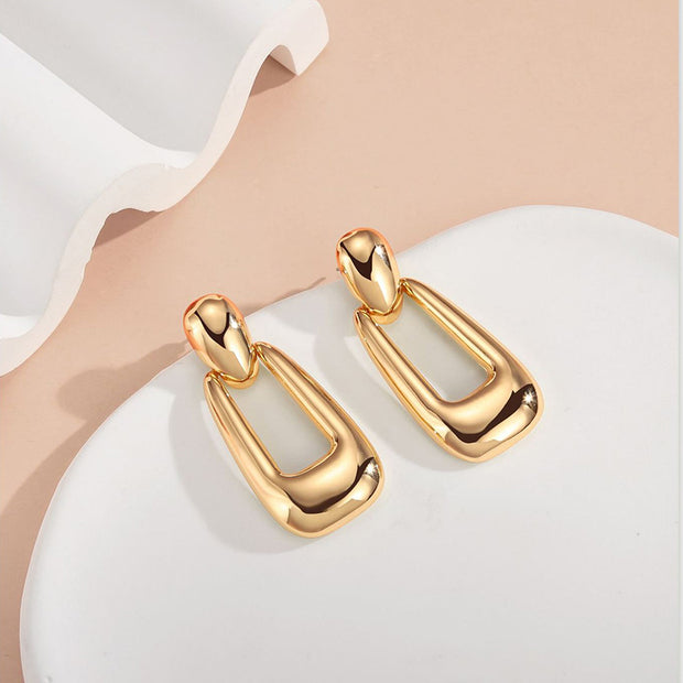 Gold-Plated Geometric Stud Earrings - Modiniva LLC