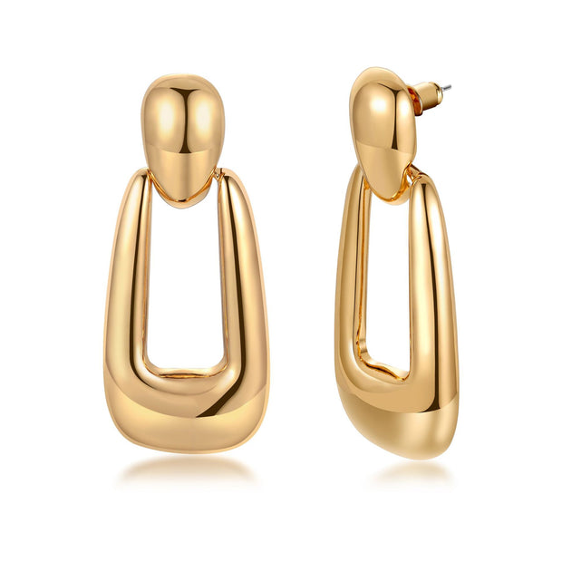 Gold-Plated Geometric Stud Earrings - Modiniva LLC