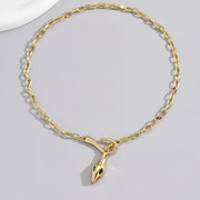 High Class Elegant Metal Snake Series Diamond-studded Necklace Jewelry & Watches