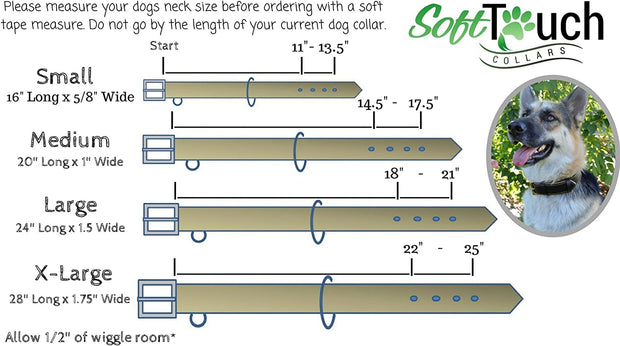 Medium Tan and Teal Padded Leather Dog Collar - Modiniva LLC