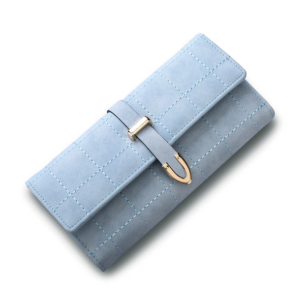 Frosted Lingge Long Wallet Light blue Bags & Shoes