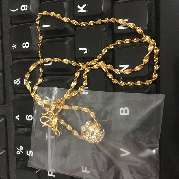 24k Gold Plated Bead Transfer Bead Necklace