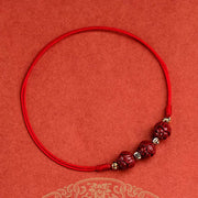 Unisex Natural Cinnabar Charm Bracelet