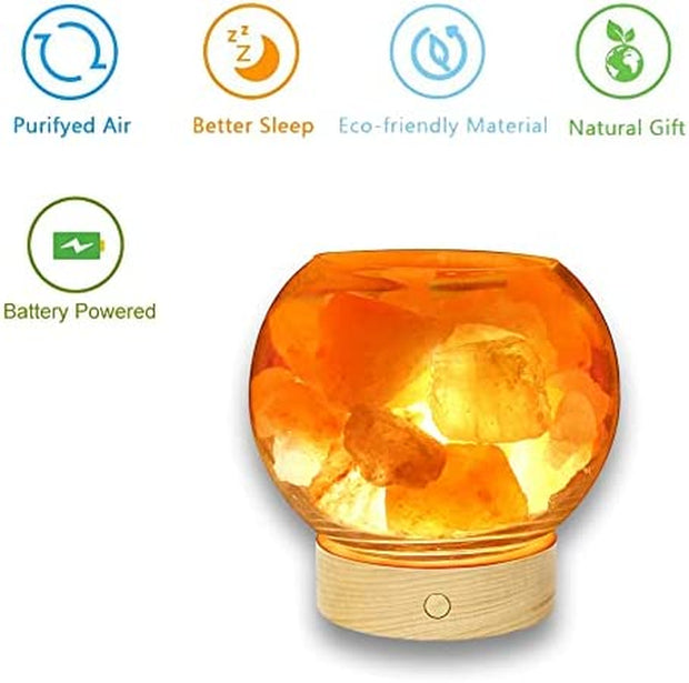 USB Himalayan Salt Lamp with Dimmer: Natural Crystal