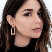 Gold-Plated Geometric Stud Earrings - Modiniva LLC