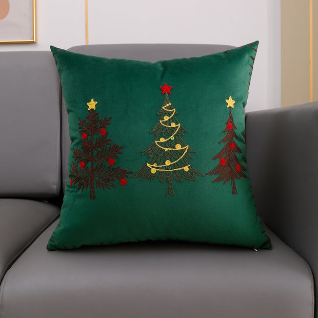 Christmas pillow case Embroidered moose pillow case - Modiniva LLC