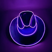 Halloween LED Glow Cowboy Hat Adult - Purple One Size Others