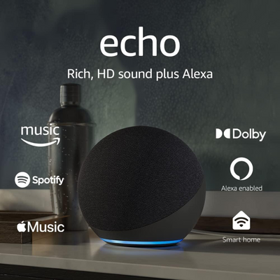 Echo (4th Gen) with Premium Sound and Alexa | Charcoal - Modiniva LLC