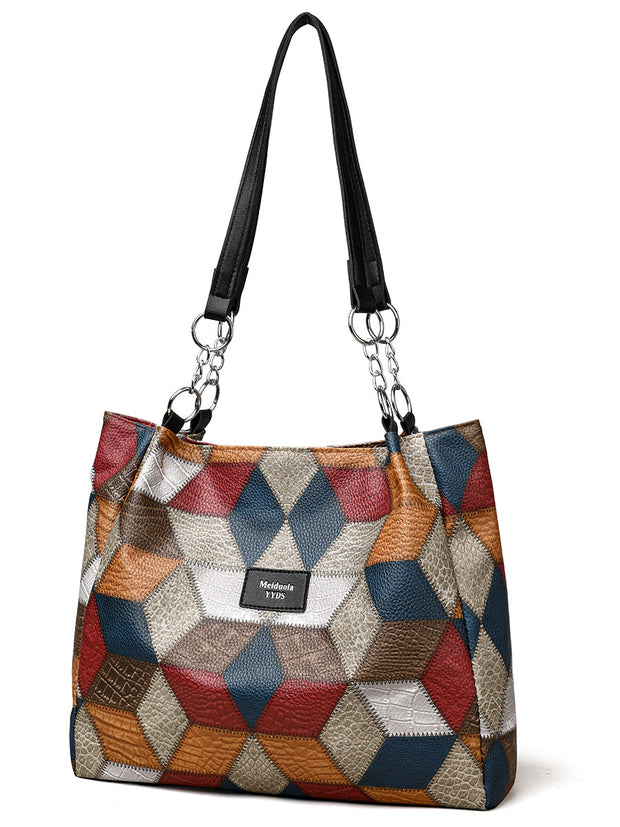 Vivid Retro Geometric Shoulder Bag - Modiniva LLC