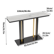 Stone Top Contemporary Console Table Easy Assembly - Modiniva LLC