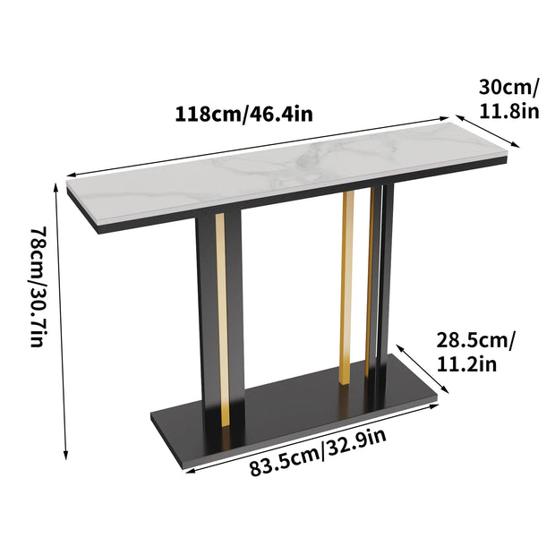 Stone Top Contemporary Console Table Easy Assembly