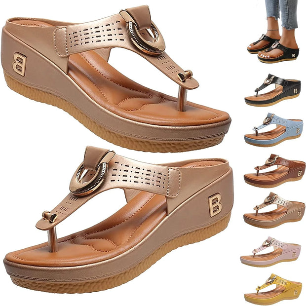 Comfort and Style with Orthopedic Low-Wedge Sandals