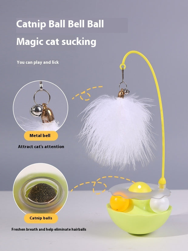 Cat Interactive Toy Funny Tumbler Toy Kitten Exercise Catching Leaky Food Ball Teaser Feather Wand Toys For Cat Accessories Pet Products - Modiniva LLC