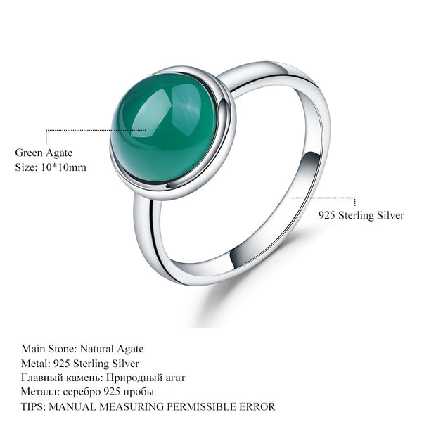 Green Agate Ring For Women